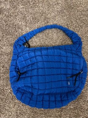 Free People Quilted Blue Crossbody Shoulder Bag